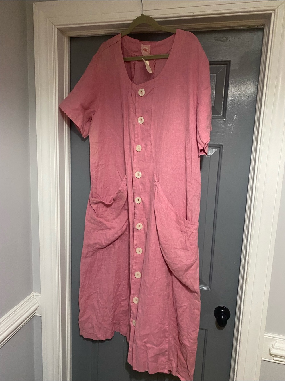 Blue Fish Pink Dress with Pockets